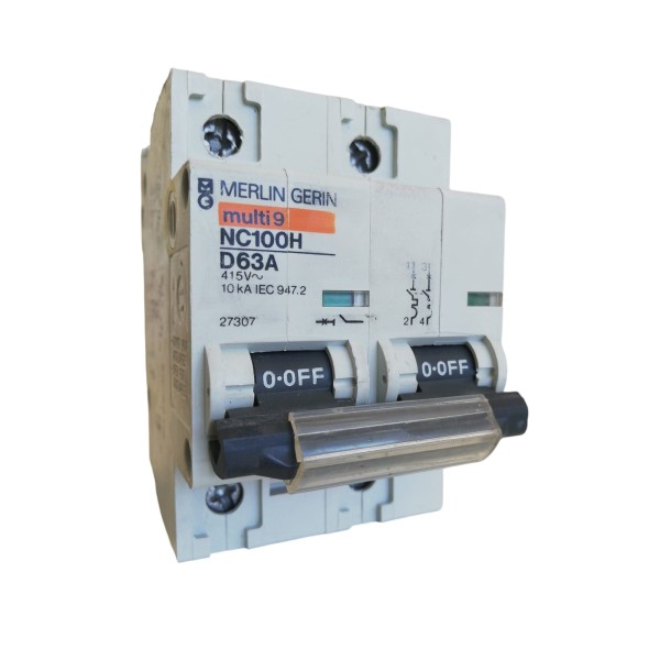 Merlin Gerin 27307 circuit breaker nc100h 2p d 63a 10ka
